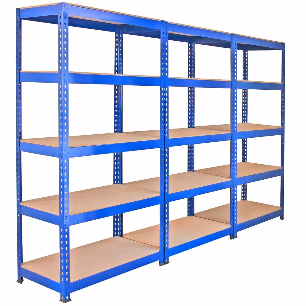 Monstershop Q-Rax Set of 5 Blue Freestanding Industrial Shelving Units, W/D/H: 90 x 50 x 180 cm – 4