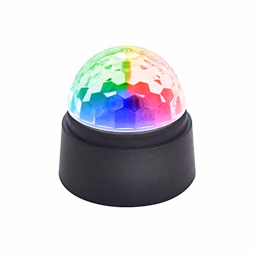 Global Gizmos 45390 Crystal Starball Disco Light, Multicolour and Black, W/D/H: 9 x 9 x 9 cm