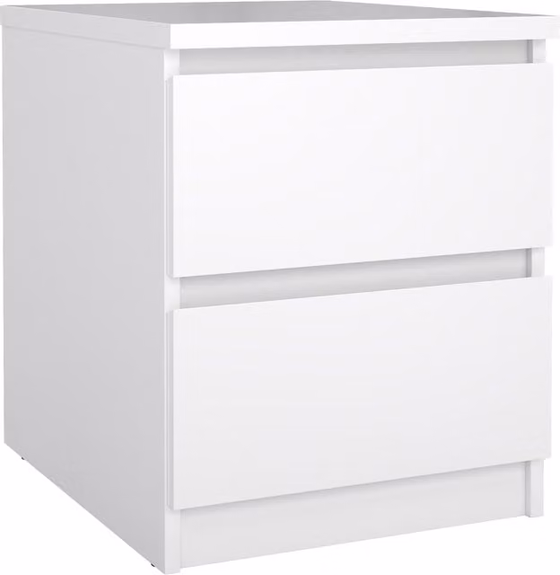 Furniture To Go Naia Scandinavian 2 Drawer Bedside Cabinet in White Glossy Finish – 1