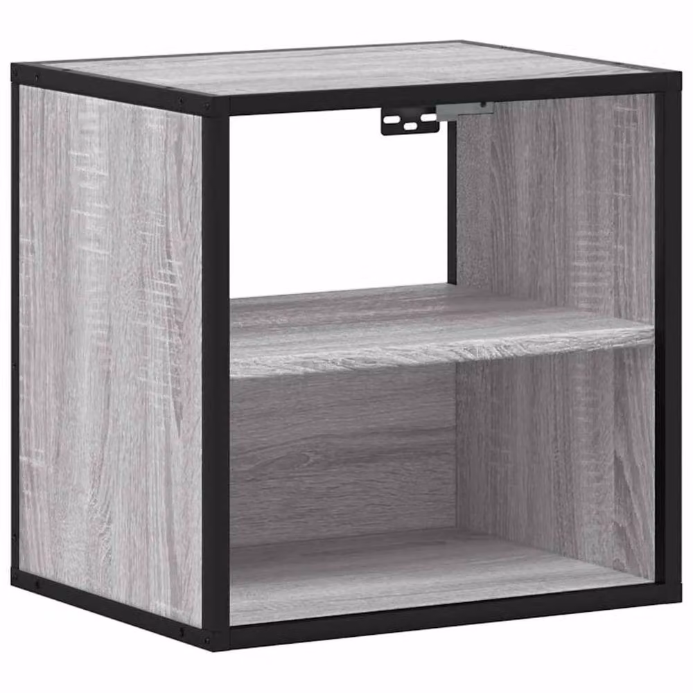 Berkfield Home Durable Wall-mounted Bedside Cabinets, 2 Pack, Grey, W: 40 cm, D: 31 cm, H: 39.5 cm – 5