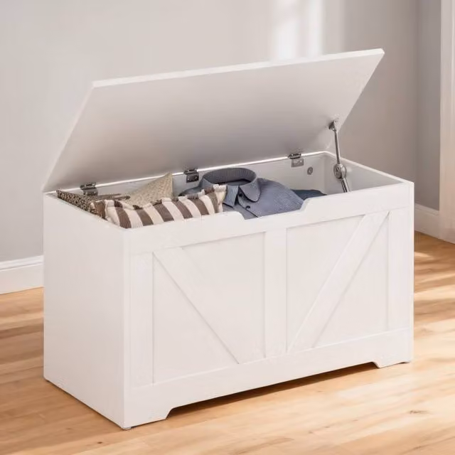 ERGOVEXA Modern White Glossy Home Storage Box, W/D/H: 40.0 x 45.0 x 136.0 cm