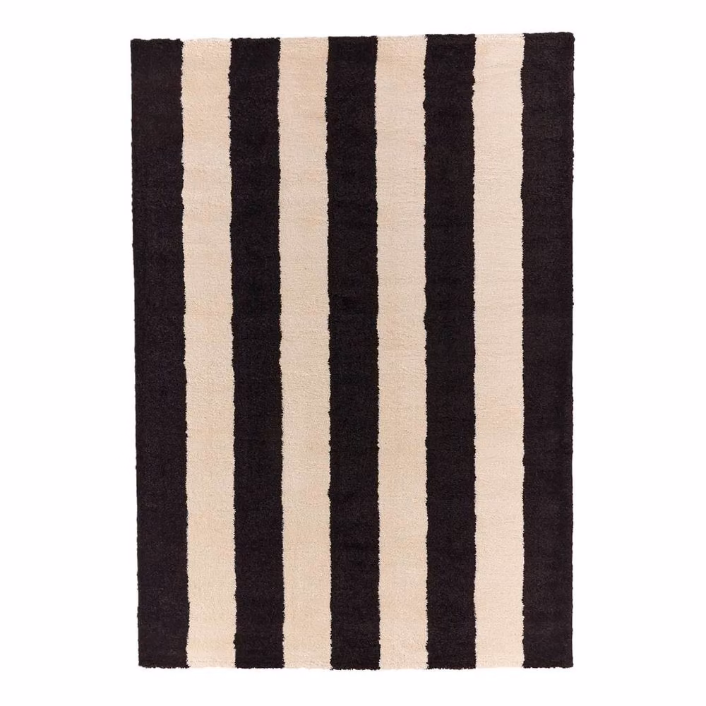 sweeek Modern Striped Indoor Rug in Black and White, W: 160 cm, L: 230 cm – 2