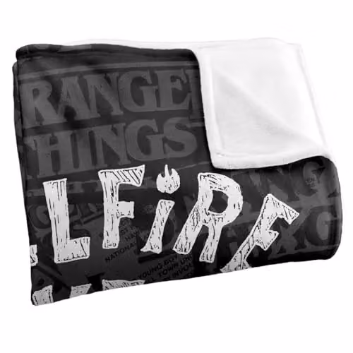 Netflix Stranger Things Hellfire Club Graduation Inverted Super Soft Fleece Throw Blanket, Multicolour, W/D/H: 91 x 147 cm – 7
