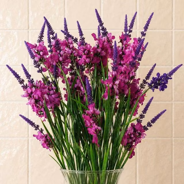 Leaf Pack of 6 Artificial Dark Pink Larkspur Stems, Height: 80 cm – 1