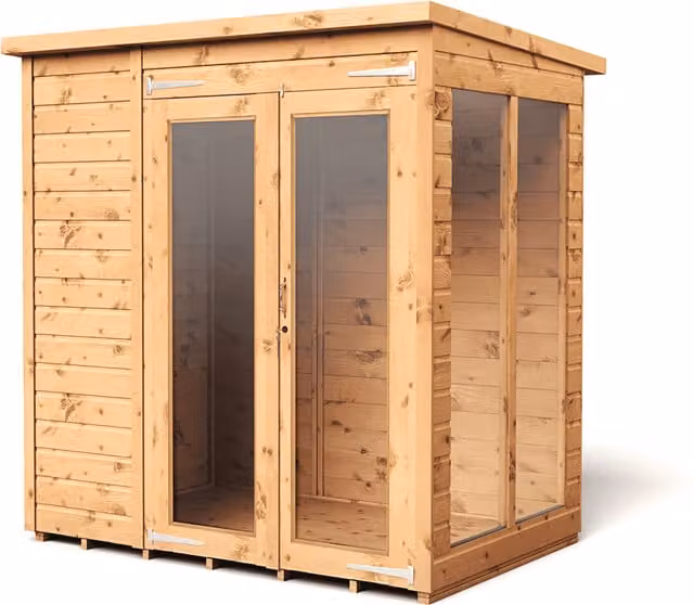 Empire Sheds Empire 6x4 Pent Summerhouse with Double Door and Window in Brown