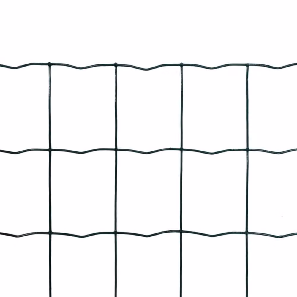 Berkfield Home Beautiful Euro Fence Steel PVC Coated Green W: 10 m, H: 0.8 m – 3