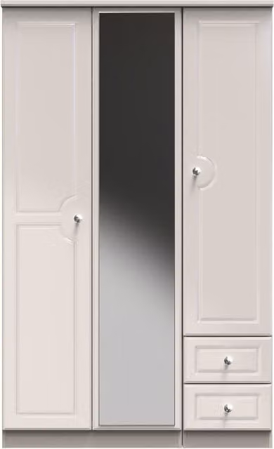Ready Assembled 2 U Stratford Triple Mirror and Drawer Wardrobe in Taupe – 1