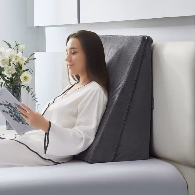 Ezysleep Dual Layer Adjustable Memory Foam Wedge Pillow in Grey