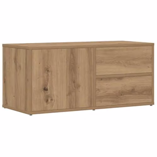 vidaXL Modern TV Cabinet in Artisan Oak, Brown, W: 80 cm, D: 34 cm, H: 35.5 cm