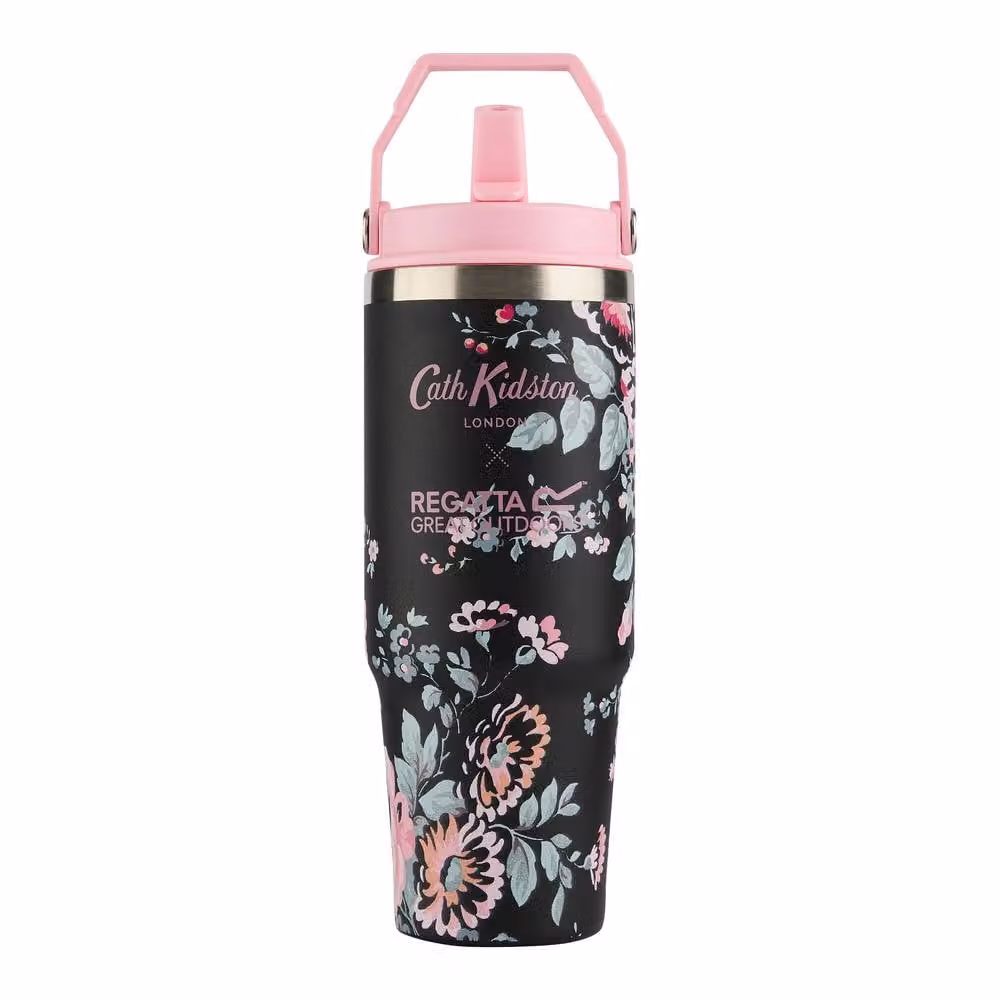 Regatta Cath Kidston Floral Stainless Steel Insulated Tumbler, Black, 0.9 l – 4