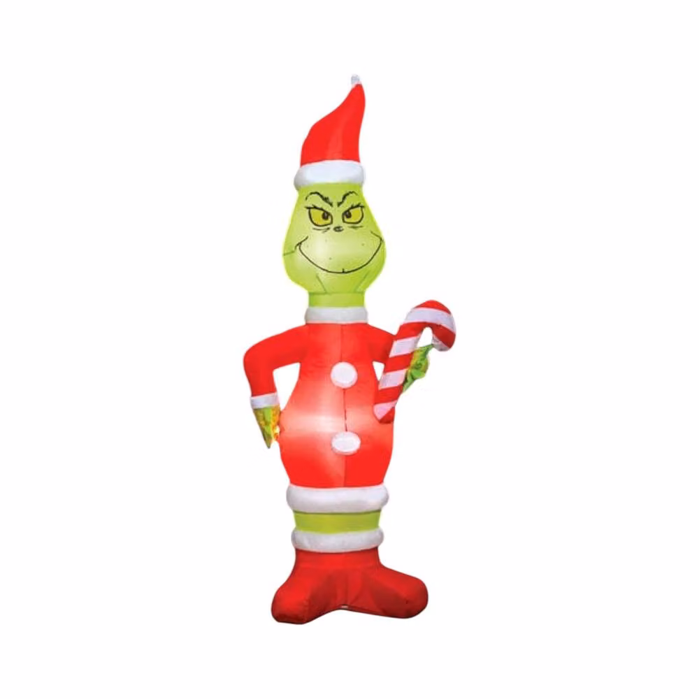 Garden Greatness 6ft Inflatable Green Striped Candy Cane Grinch Christmas Decoration – 2