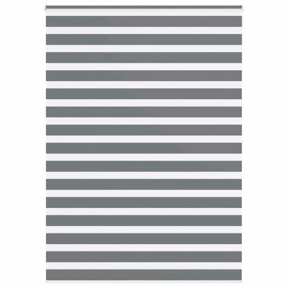 Berkfield Home Zebra Blind in Dark Grey, Polyester Fabric, W: 165 cm, H: 200 cm – 2
