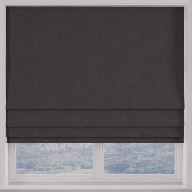 Terrys Kansai Plain Made to Measure Blackout Roman Blind in Grey Steel