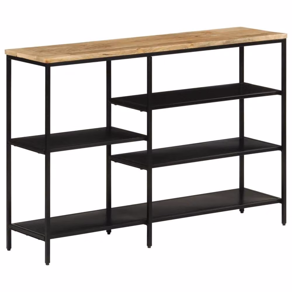 Berkfield Home Industrial Console Table in Brown Solid Mango Wood and Iron, W/D/H: 110 x 30 x 75 cm – 2