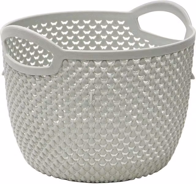 JVL Droplette Round Storage Ice Bucket, Light Grey, 3.3 l – 1