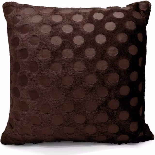 Intimates Cosmo Faux Fur Filled Square Cushion in Brown, W x D: 43 x 43 cm