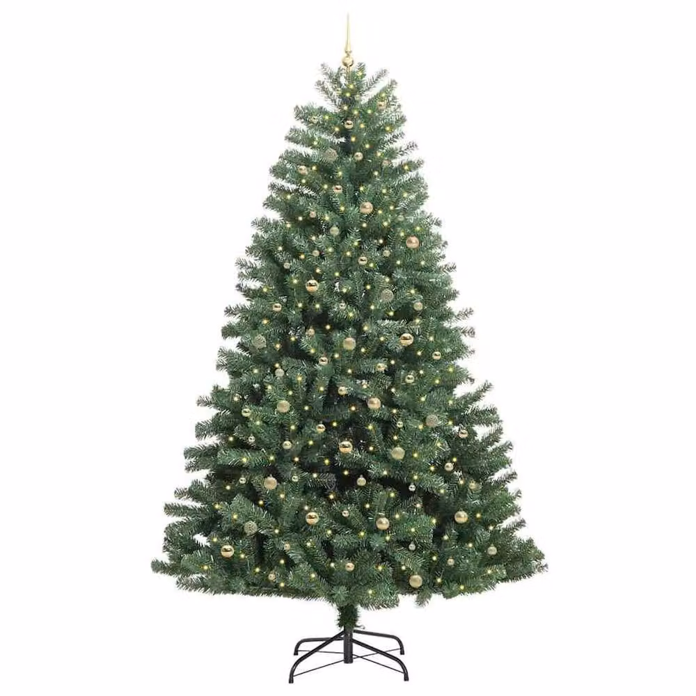 Berkfield Home Green Artificial Hinged Christmas Tree, Height: 300 cm – 3