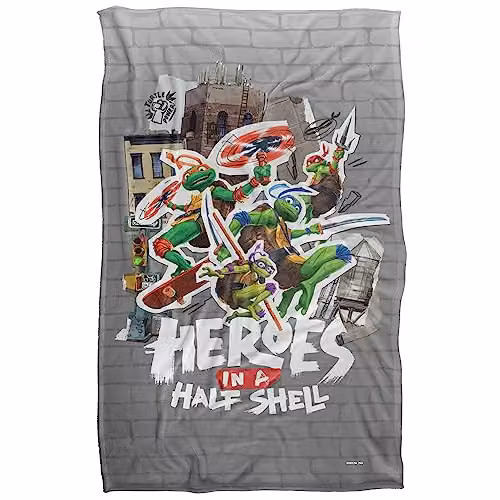 LOGOVISION Teenage Mutant Ninja Turtles Mutant Mayhem Heroes In A Half Shell Multicolour Fleece Blanket