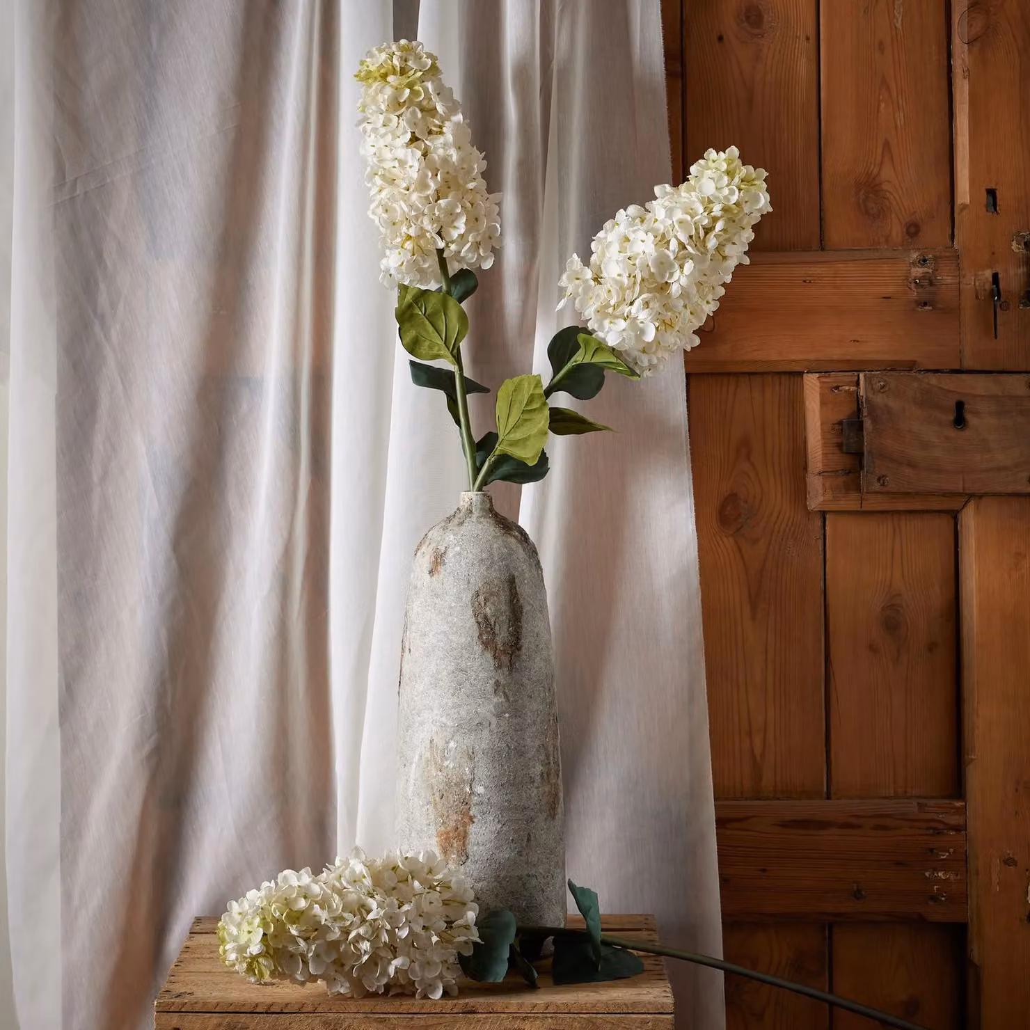 Love Lace White Spear Hydrangea Artificial Textile Flower – 2