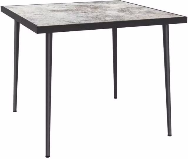 Chilli Seating Arizona Square Outdoor Dining Table with White Marble Effect Tempered Glass Top
