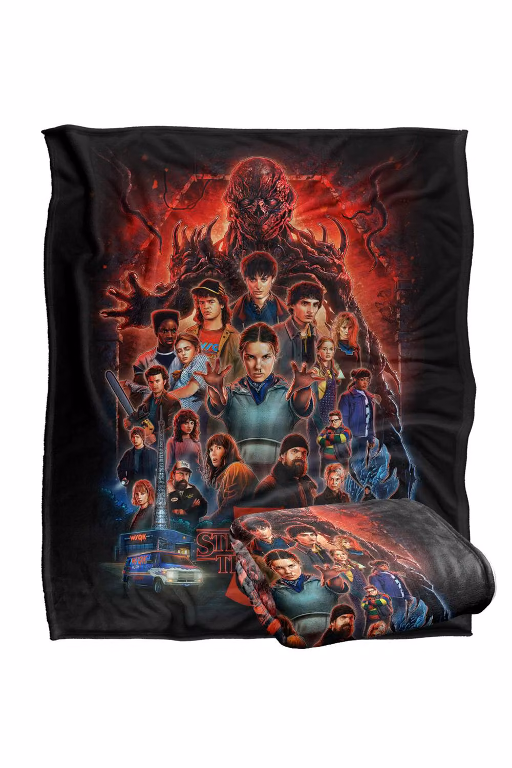 Stranger Things Season 5 Poster Super Soft Throw Blanket, Multicolour, W: 152 cm, D: 127 cm – 2