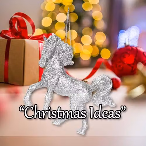 VFM e-Store Silver Glitter Unicorn Hanging Christmas Tree Ornament, 13 cm – 5