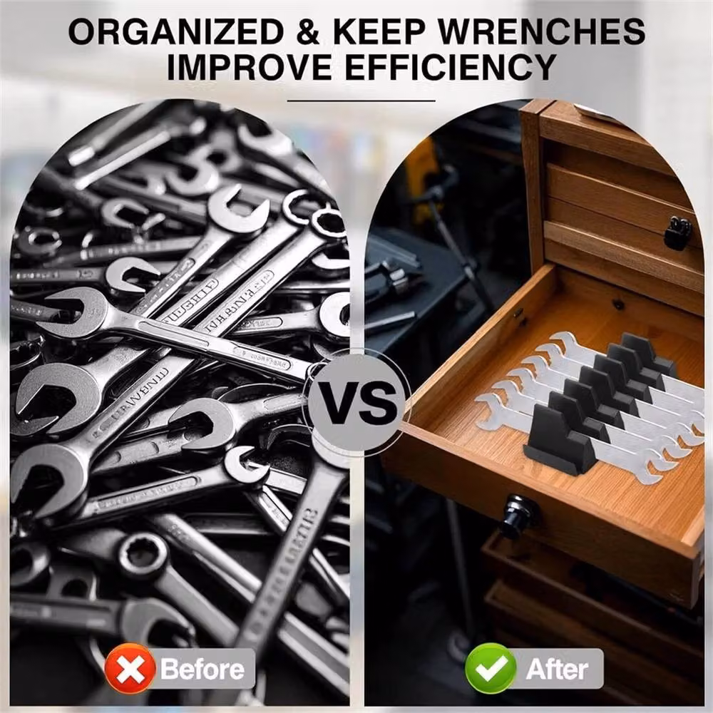 Nordara 46-Piece Magnetic Wrench Organizer and Free-Combination Tool Storage in Black – 5