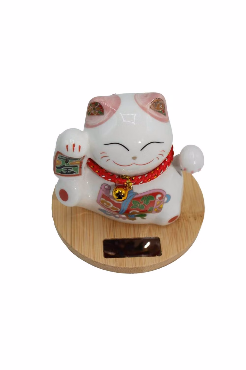 KDMD Pink Solar Money Cat with Moving Paw and White Wooden Base – 2