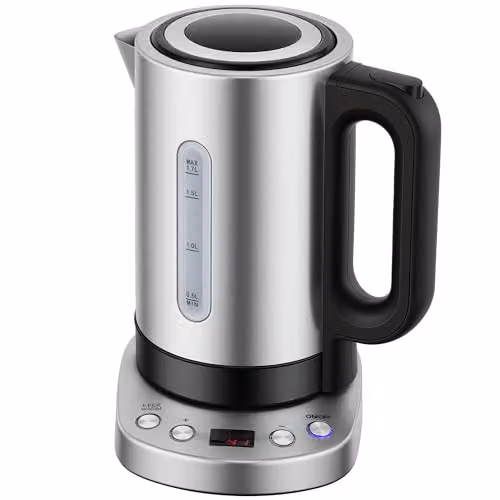 HOMCOM 1.7L Electric Kettle with Temperature Control and Keep Warm Function, Silver – 1