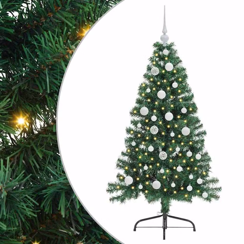 Berkfield Home Artificial Pre-lit Christmas Tree in Green, Height: 120 cm – 2