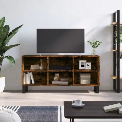 vidaXL Industrial TV Cabinet in Brown Smoked Oak, W/D/H: 103.5 x 30 x 50 cm – 2