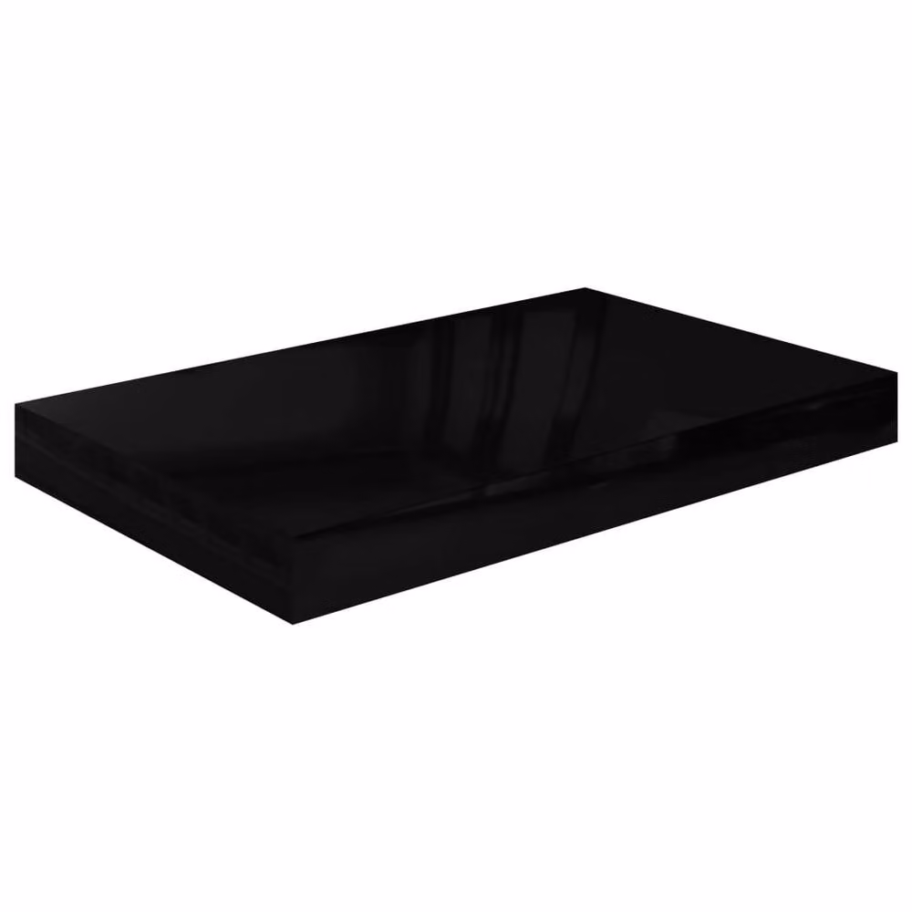 Berkfield Home Durable Floating Wall Shelf in High Gloss Black, W/D/H: 40 x 23 x 3.8 cm – 3