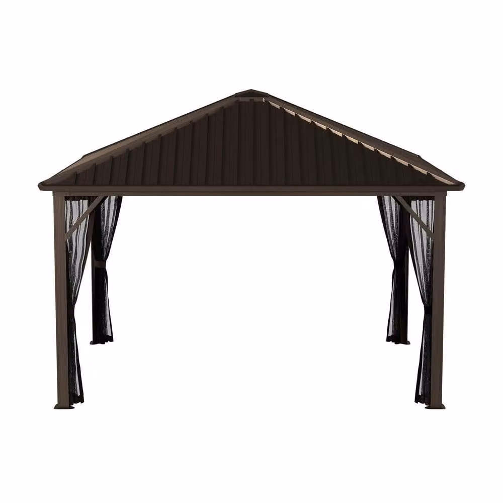 Sojag Brown Aluminium Garden Gazebo W: 300 cm, D: 365 cm, H: 275 cm – 2