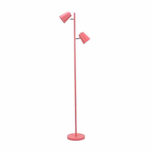 ValueLights Bibi Adjustable Multi-Directional Metal Floor Lamp in Baby Pink with LED Bulbs – 1