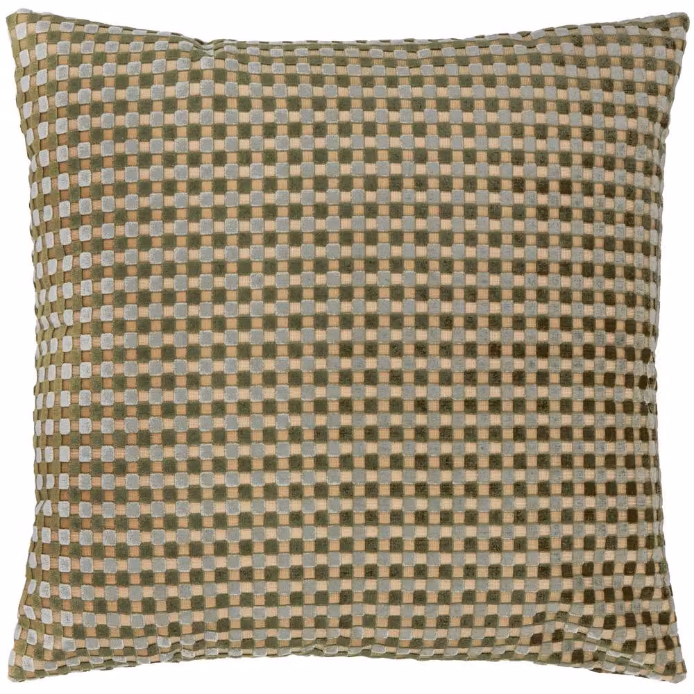 Furn Checkered Velvet Jacquard Cushion in Green, W/D/H: 45 x 45 x 45 cm – 2