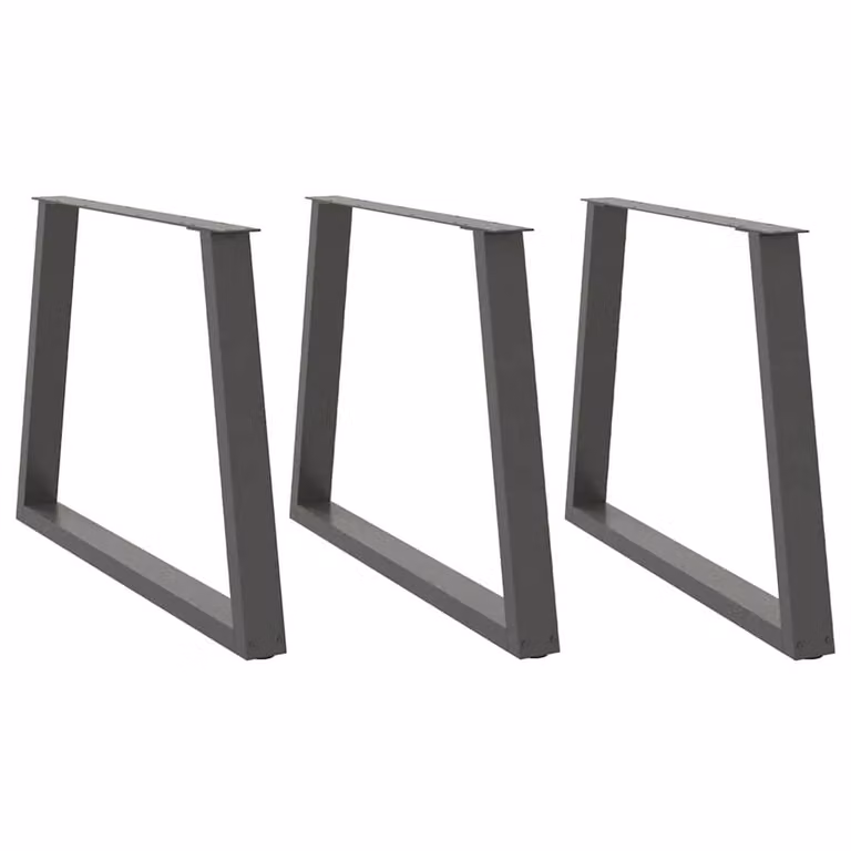 Berkfield Home V-Shape Dining Table Legs, 3 Piece Set, Anthracite Grey Steel, H: 72-73.3 cm x W: 100 cm