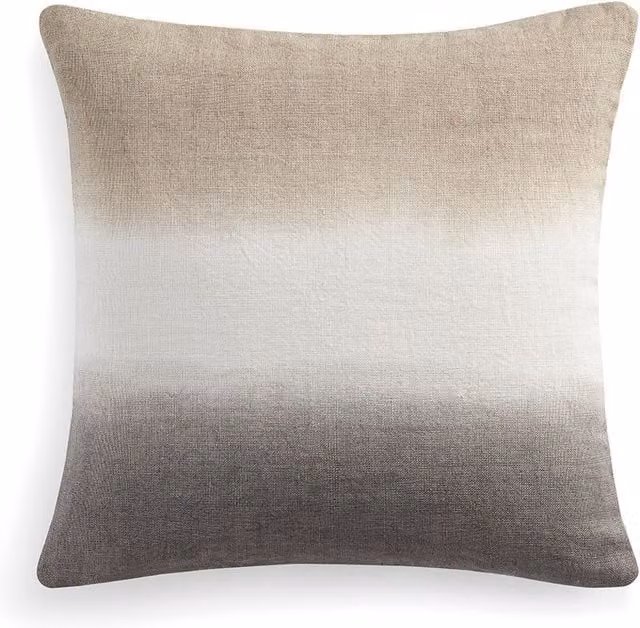 DKNY Pure Dip Dye Linen Square Cushion in Beige and Multicolour, W x D: 50 x 50 cm