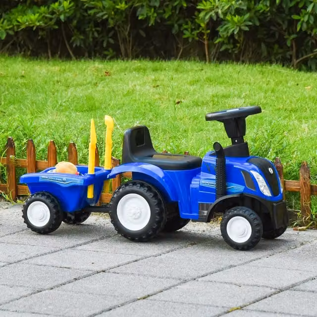 HOMCOM New Holland Licensed Baby Sliding Ride-On Car, Blue