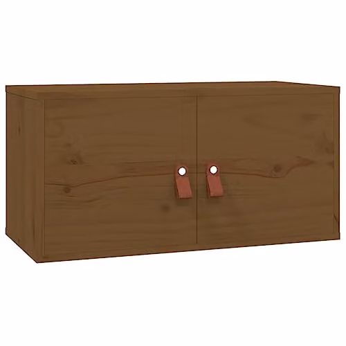 vidaXL Wall Cabinet in Honey Brown Solid Pine Wood, W/D/H: 60 x 30 x 30 cm