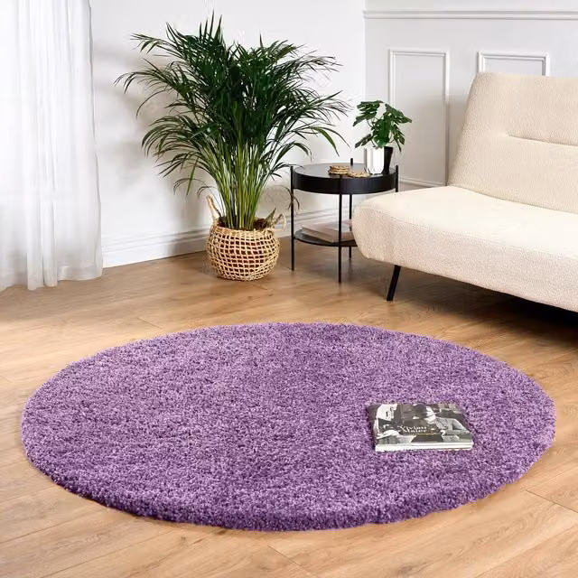 Bravich California Shaggy Rug in Purple, W: 400 cm, D: 300 cm