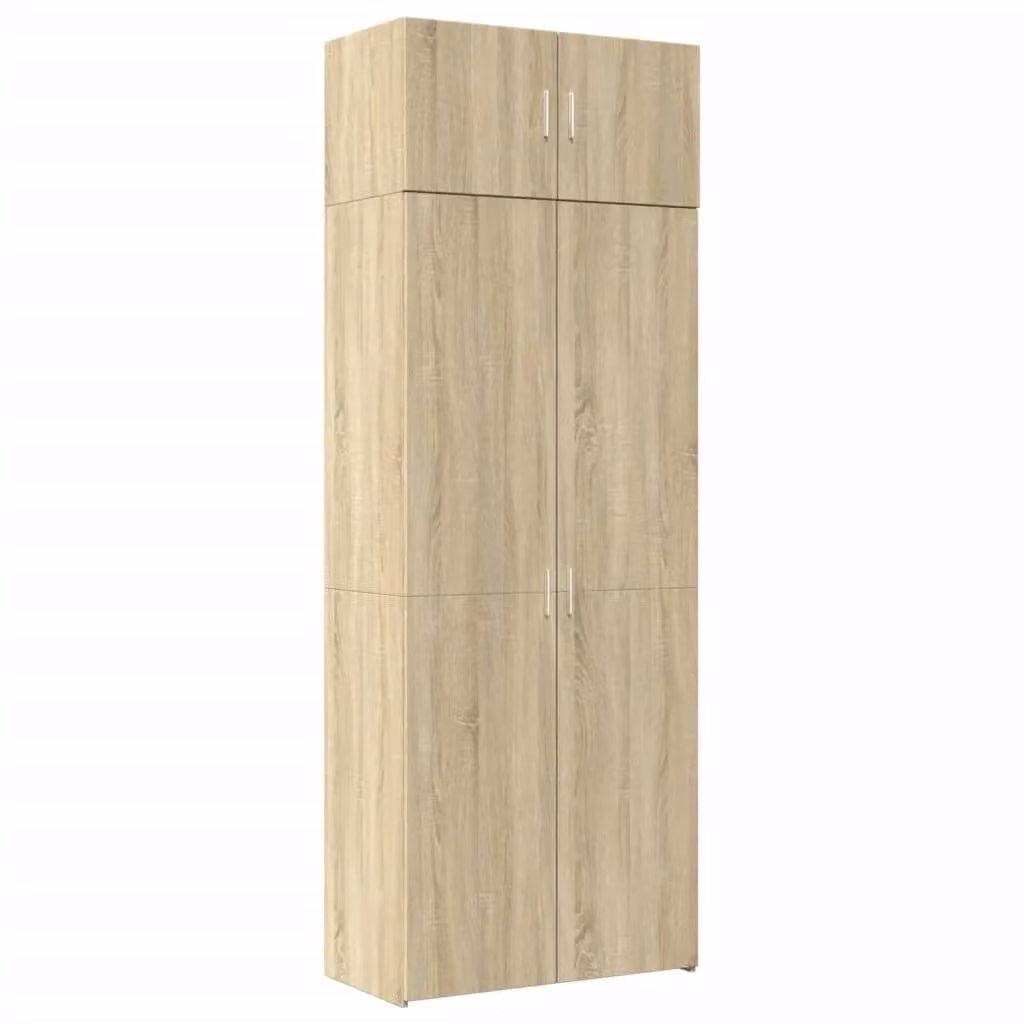 Berkfield Home Freestanding Storage Cabinet in Sonoma Oak Brown, W: 80 cm, D: 42.5 cm, H: 225 cm