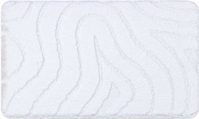 RugsX White Bath Mat, W/D/H: 80 x 50 x 2.5 cm
