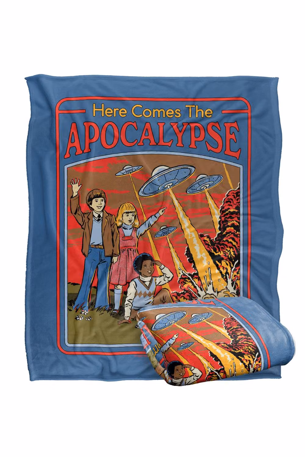 Steven Rhodes Here Comes The Apocalypse Multicolour Super Soft Fleece Throw Blanket W/D/H: 91 x 147 cm – 2
