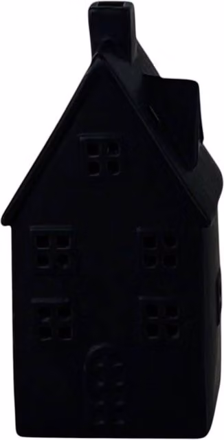 Four Candle Modern Black Ceramic House Ornament with LED, Height: 19.5 cm – 1