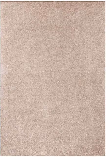 The Rugs Plain Velour Rug in Brown and Beige, W: 400.0 cm, D: 80.0 cm