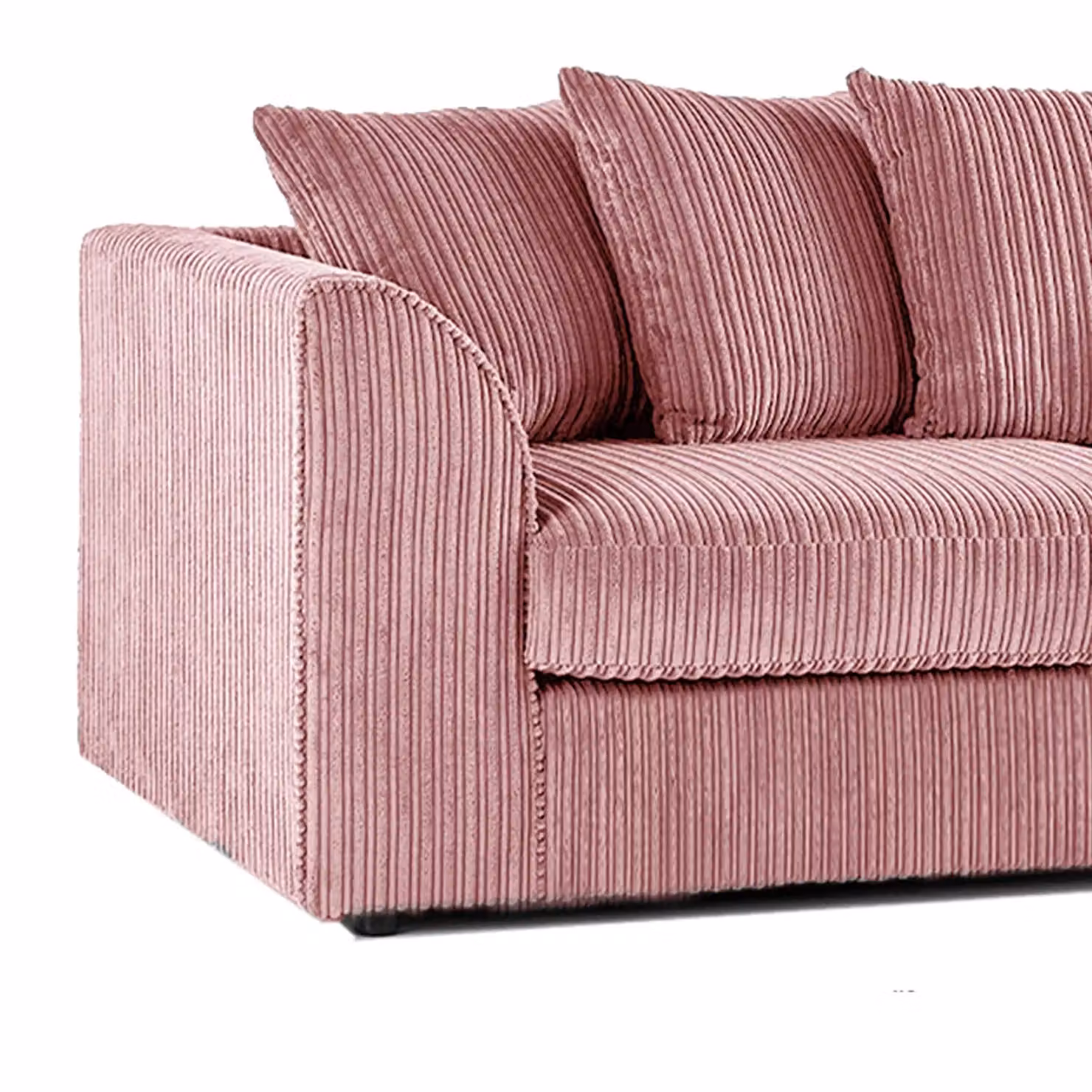 Luxor Living Pink Jumbo Cord Fabric 3 + 2 Sofa Suite with Scatter Cushions – 3