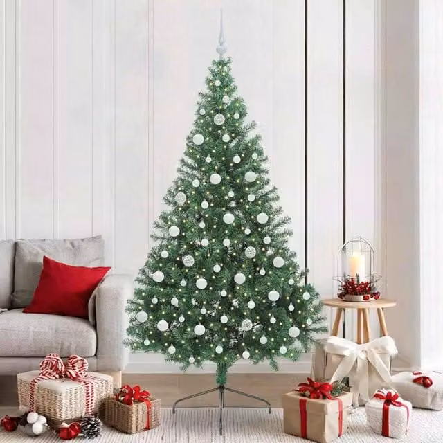 Berkfield Home Pre-lit Artificial Christmas Tree, Green, Height: 210 cm – 1
