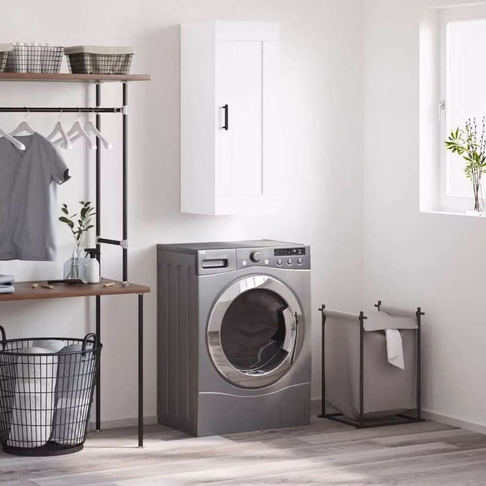 Berkfield Home Wall Mounted Cabinet in White, W/D/H: 34.5 x 34 x 90 cm – 2