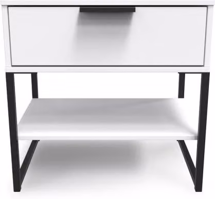Welcome Furniture Diego 1 Drawer Midi Bedside Table in White