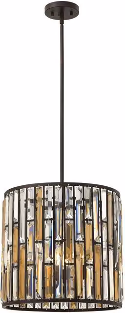Netlighting Gemma 3 Crystal Ceiling Pendant Light in Bronze and Brown with E14 Socket – 1